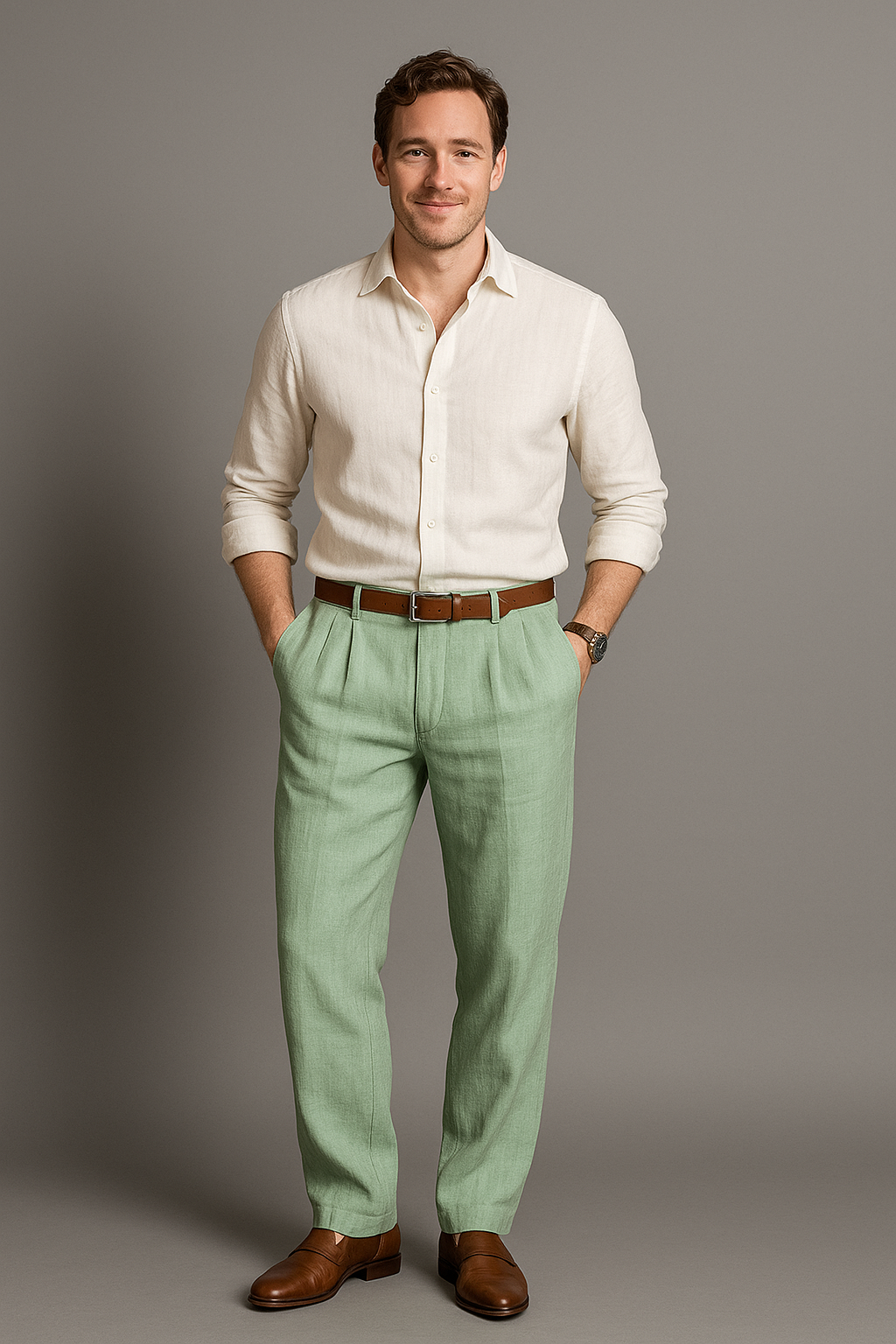 Men's Comfort Business Linen Trousers