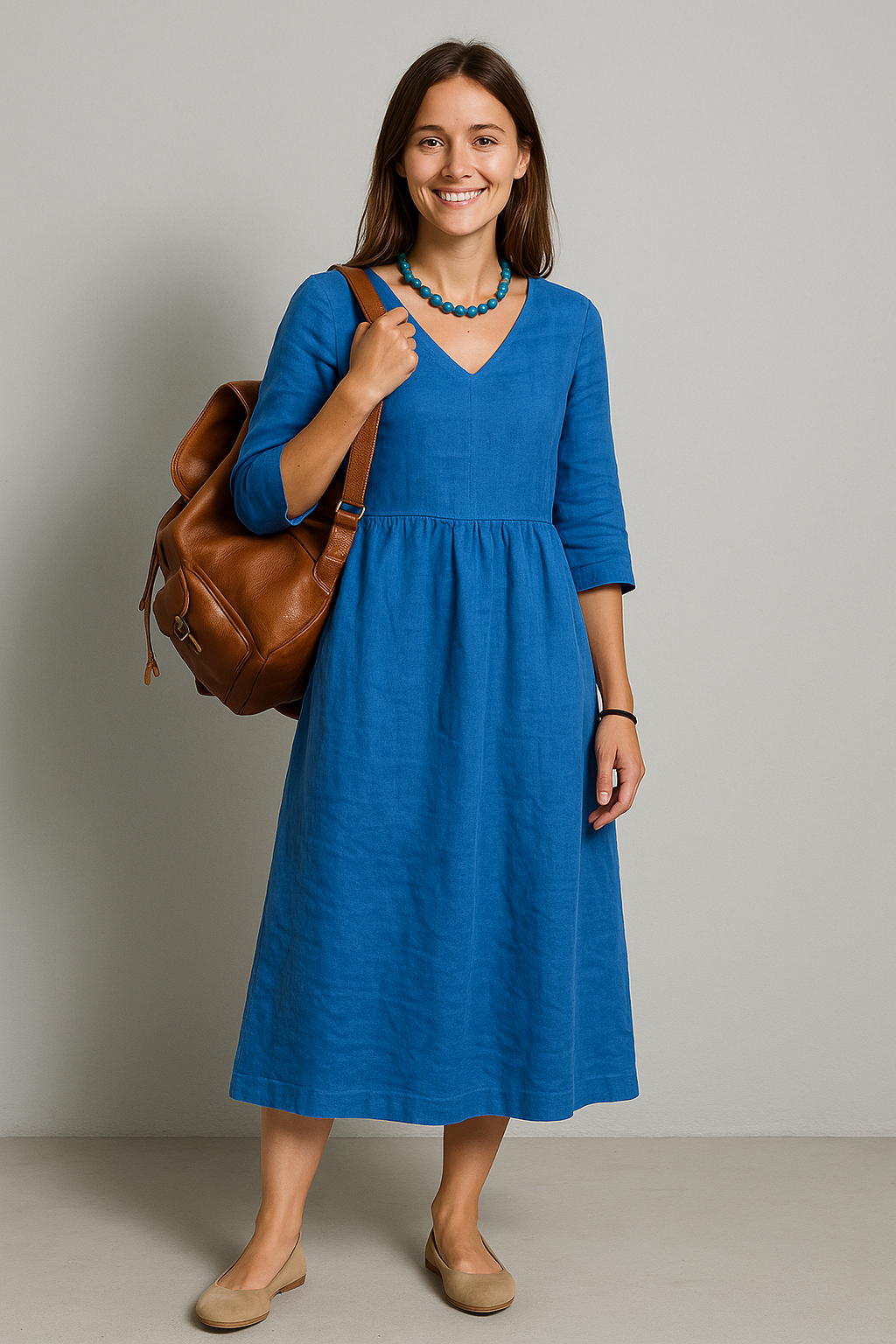 Women's Summer Maxi Dress With V-Neck