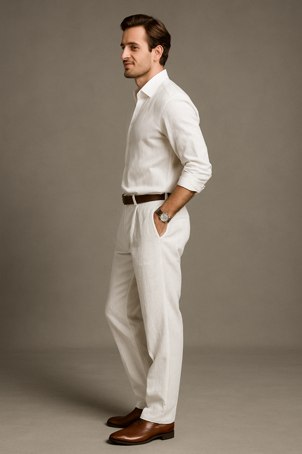 Men's Comfort Business Linen Trousers