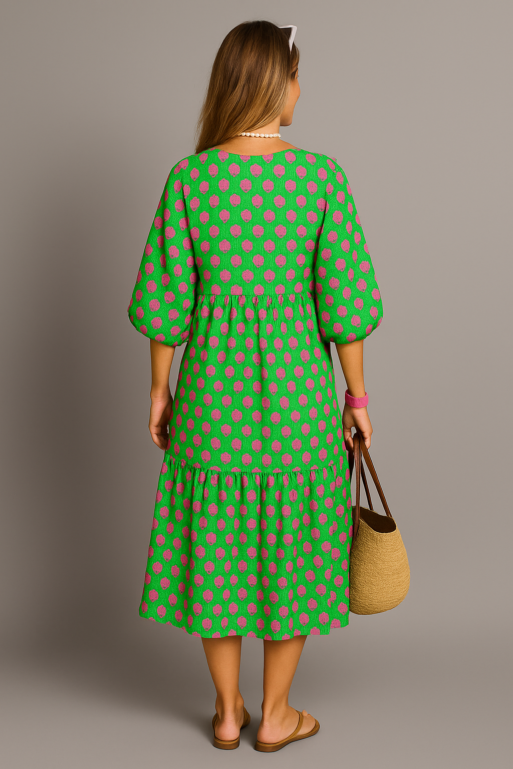 Women's Boho Maxi Dress With Floral Pattern