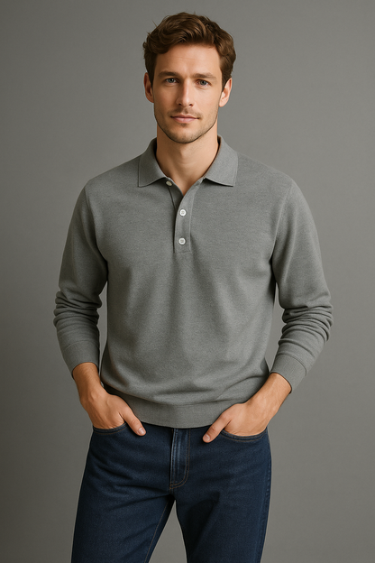 Men's Long Sleeve Summer Polo