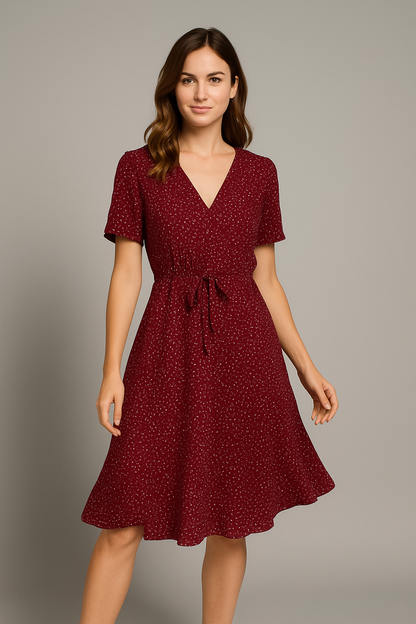 Women's Summer Midi Dress With V-Neck