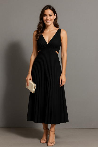 Women's Elegant Pleated Party Maxi Dress