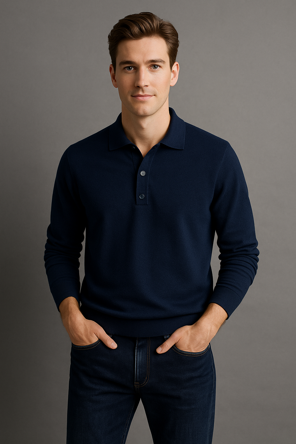 Men's Long Sleeve Summer Polo