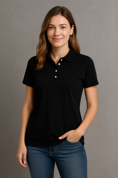 Women's Summer Polo T-Shirt With Short Sleeves