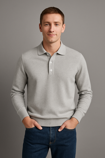 Men's Polo T-Shirt With Button Closure