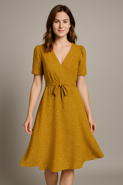 Women's Summer Midi Dress With V-Neck