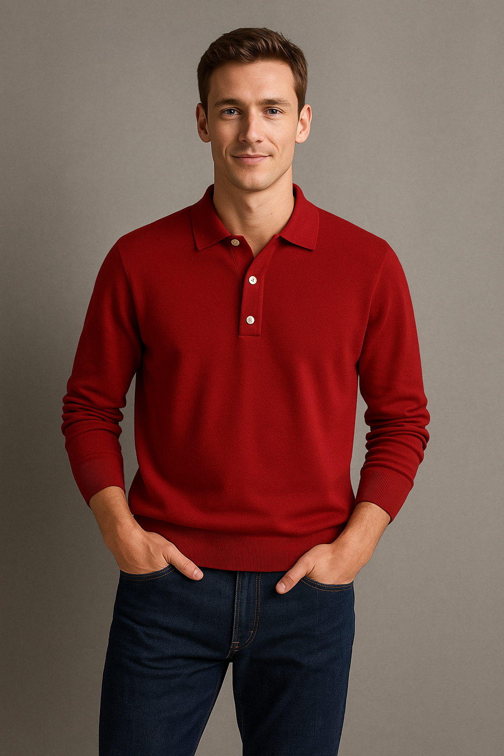 Men's Long Sleeve Summer Polo