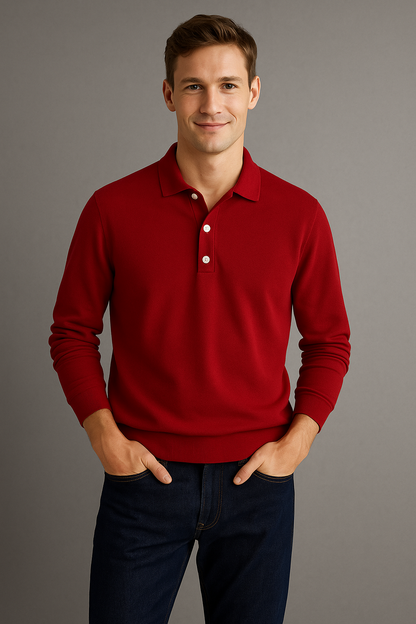Men's Polo T-Shirt With Button Closure